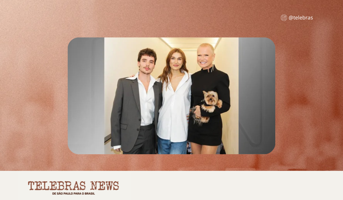 João Lucas, Sasha e Xuxa no desfile de lançamento da grife Mondepars em São Paulo